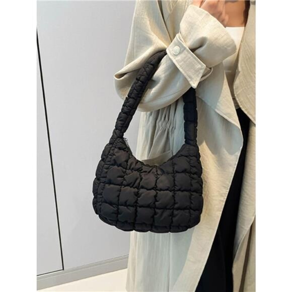 Quilted Ruched Shoulder Bag - Picture 1 of 16